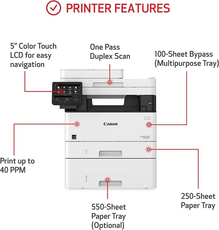 Canon imageCLASS MF455dw - All in One, Duplex, Wireless Laser Printer with 3 Year Warranty - Image 3